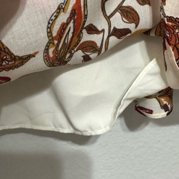 Anna Cate Popover Blouse Top Women's Floral Puff Sleeve Ruffle Neck - Picture 4 of 7